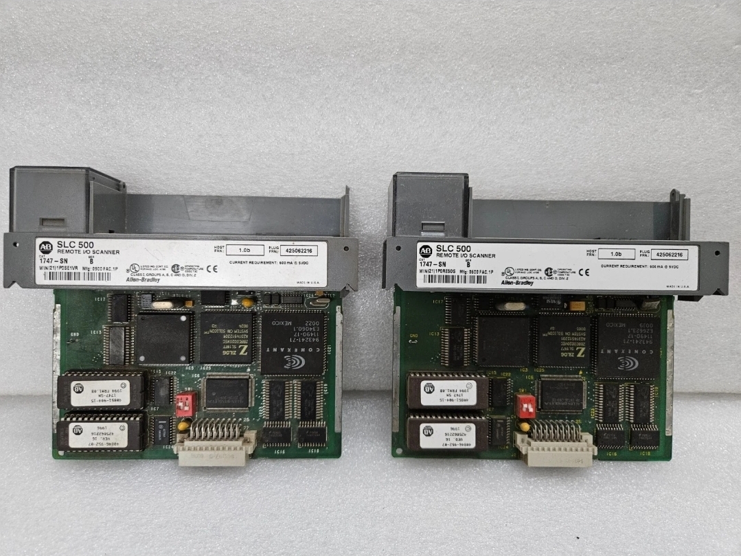 ALLEN BRADLEY 1747-SN SER.B SLC500 REMOTE I/O SCANNER MODULE (LOT OF 2)